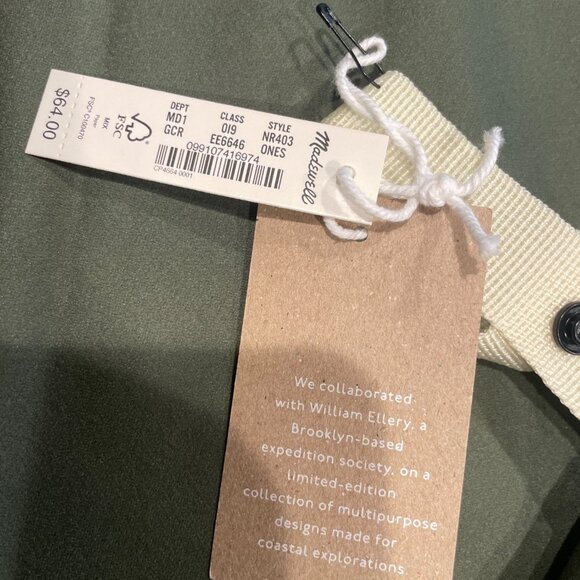 Madewell x William Ellery Microfiber Towel Slowtide Green Cream 30"x 60" - Picture 8 of 11